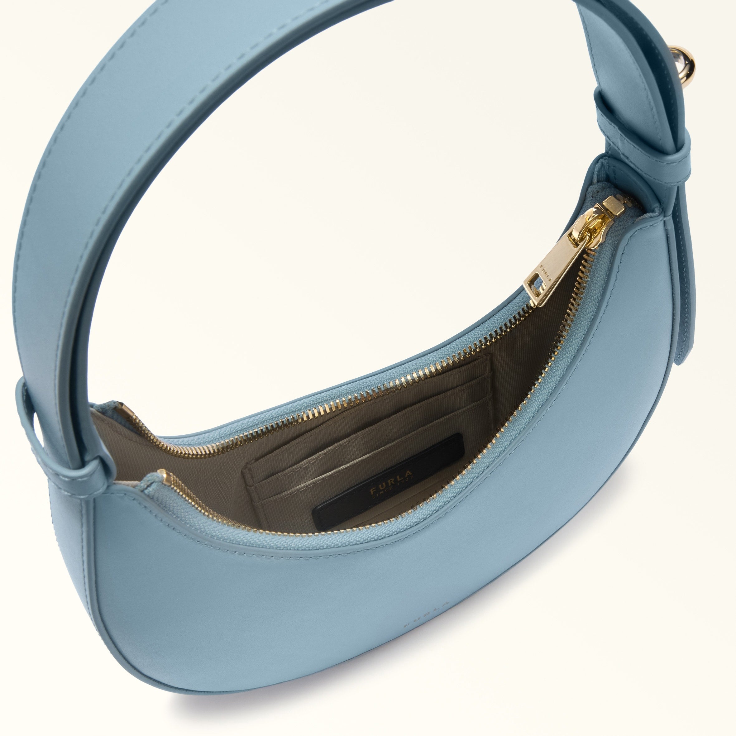 Furla borsa a spalla in pelle "Furla Delizia" Azzurro WE00649.CDZ00 CARTA DA ZUCCHER