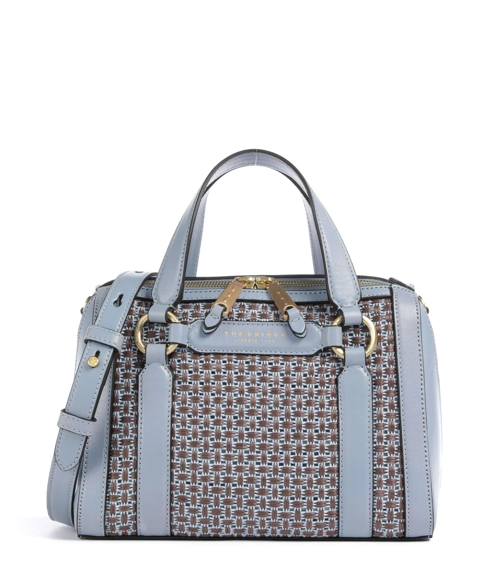 The Bridge borsa a mano in pelle e tessuto "Laura Wow" Azzurro 041816KX.00A ACQUA