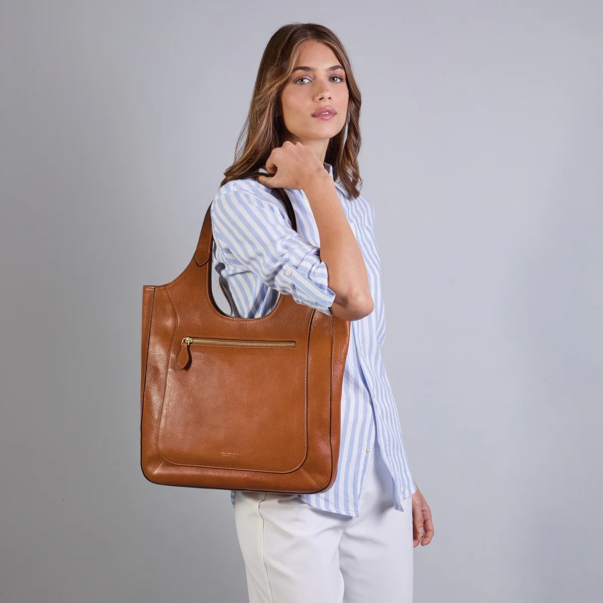The Bridge borsa shopping in pelle "Luce " Cuoio 042326D3.15 COGNAC