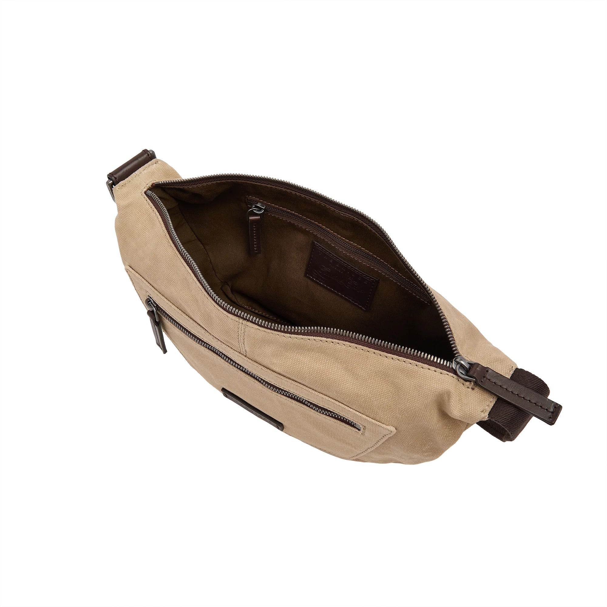 The Bridge borsa a tracolla in tessuto e pelle "Igor" Beige 072305KF.005 NATURALE-MORO