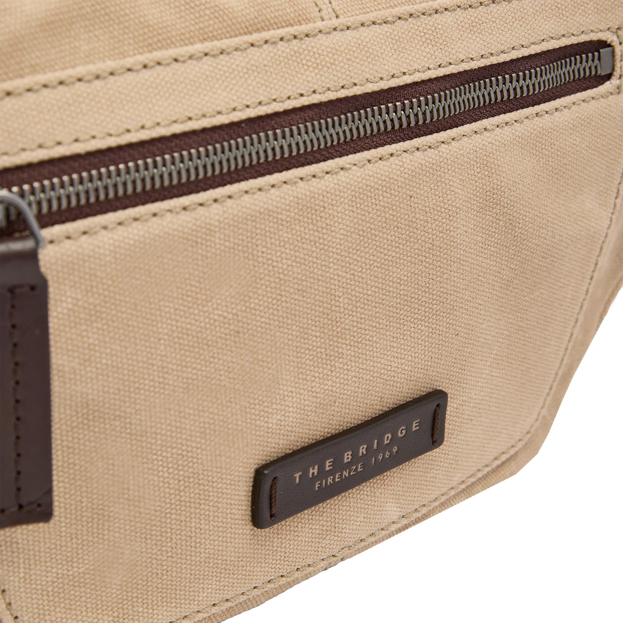 The Bridge borsa a tracolla in tessuto e pelle "Igor" Beige 072305KF.005 NATURALE-MORO