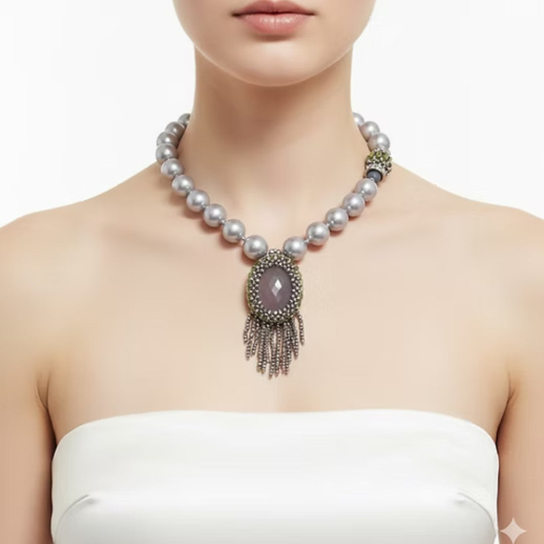 Vanity Her collana in metallo e resina Grigio 2638.GRIGIO