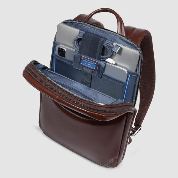 Piquadro zaino in pelle "Blue Square" Marrone CA6311B2.MO