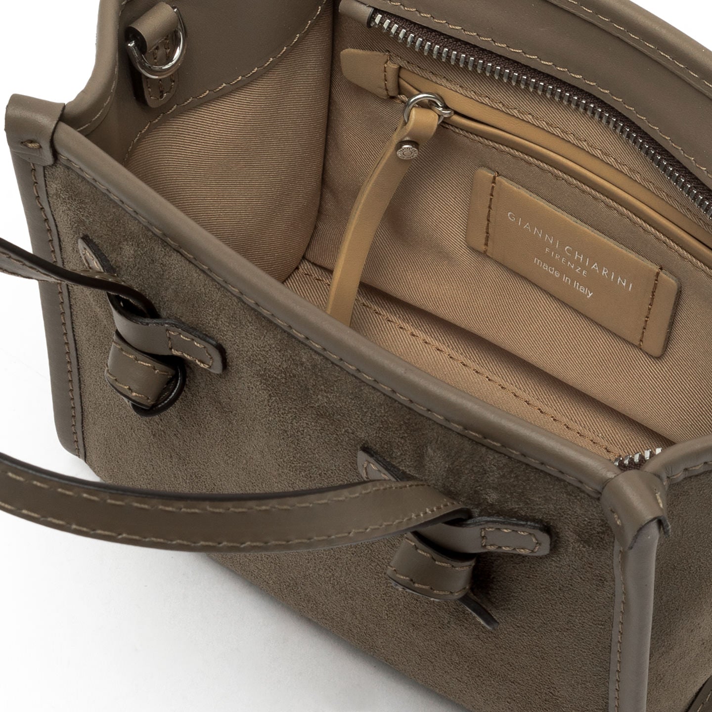 Gianni Chiarini borsa a mano in camoscio "Miss Marcella" Tortora BS8065CM-PL.1052 DAINO