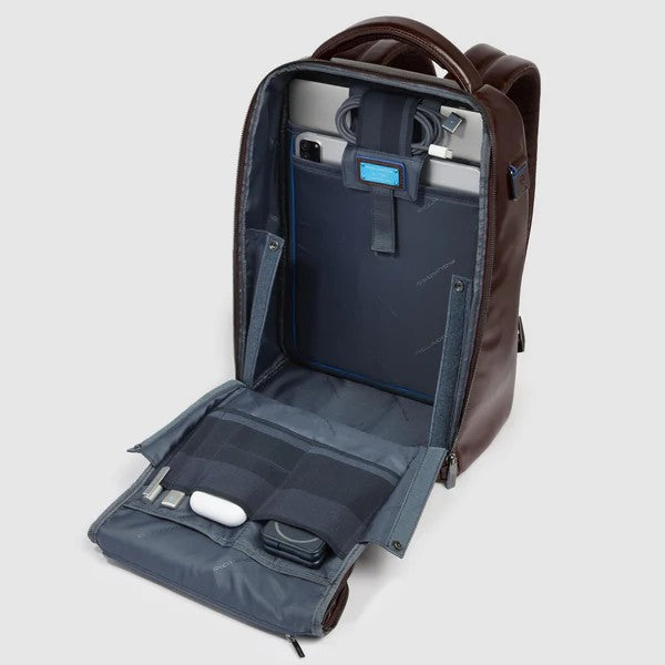 Piquadro zaino in pelle "Blue Square" Marrone CA6858B2.MO