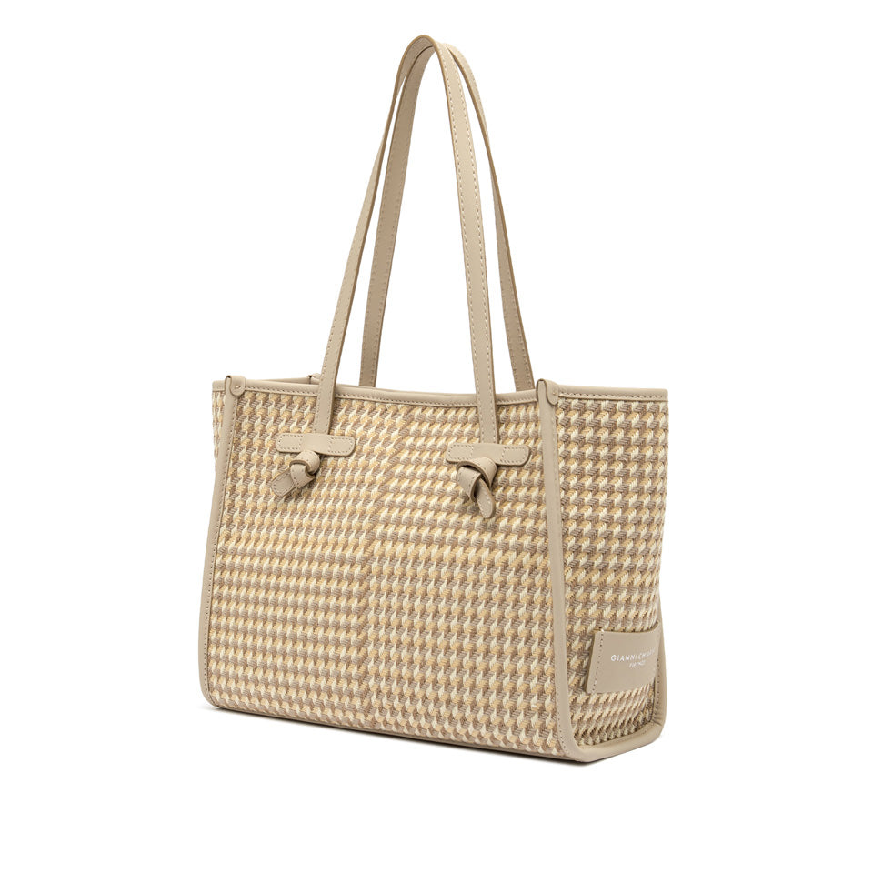 Gianni Chiarini borsa shopping in tessuto e pelle "Marcella" Beige BS6849COMM MSQ.14510 NOCETTA