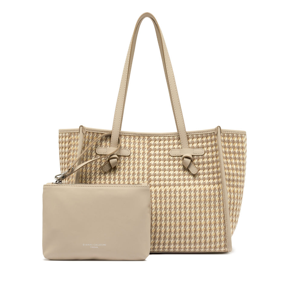 Gianni Chiarini borsa shopping in tessuto e pelle "Marcella" Beige BS6849COMM MSQ.14510 NOCETTA