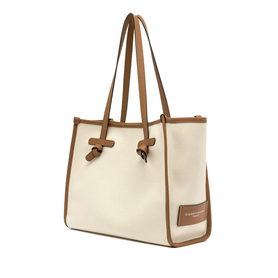 Gianni Chiarini borsa shopping in tessuto e pelle "Marcella" Avorio BS6849COMM CNV-SE.PANNA