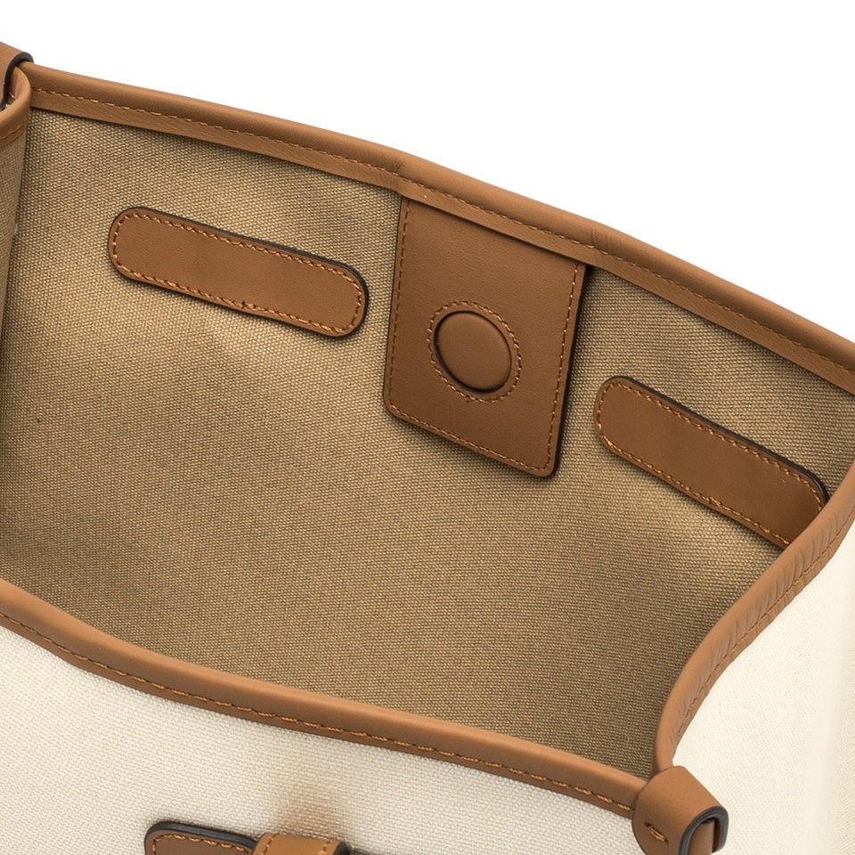 Gianni Chiarini borsa shopping in tessuto e pelle "Marcella" Avorio BS6849COMM CNV-SE.PANNA