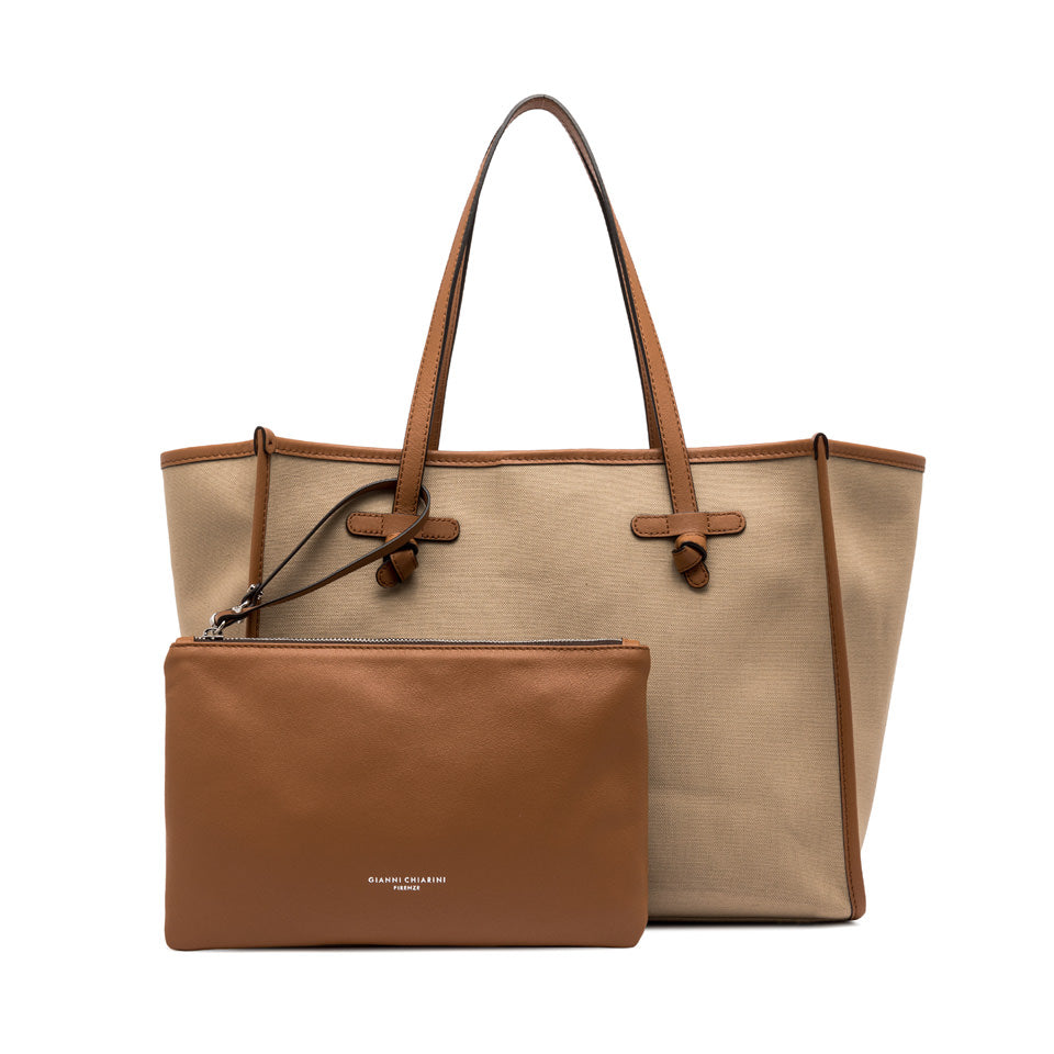 Gianni Chiarini borsa shopping in tessuto e pelle "Marcella" Beige BS6850COMMCNV-SE.13932 CORDA