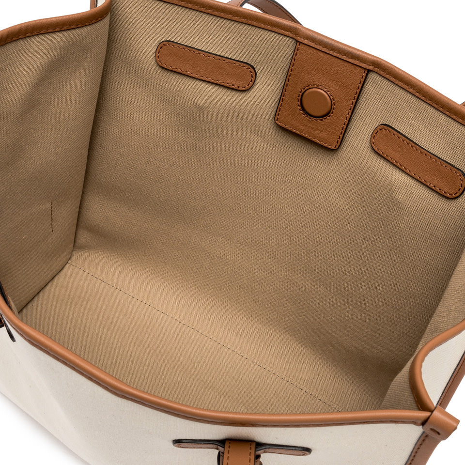 Gianni Chiarini borsa shopping in tessuto e pelle "Marcella" Avorio BS6850COMMCNV-SE.13931 PANNA