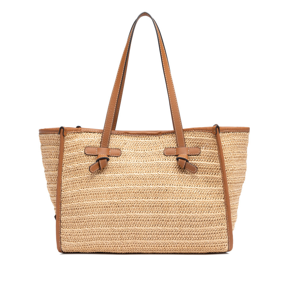 Gianni Chiarini borsa shopping in raffia e pelle "Marcella" Beige BS6849COMM RVMRK.064 NATURALE