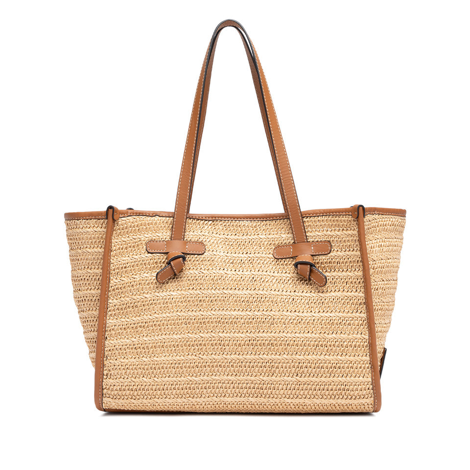 Gianni Chiarini borsa shopping in raffia e pelle "Marcella" Beige BS6849COMM RVMRK.064 NATURALE