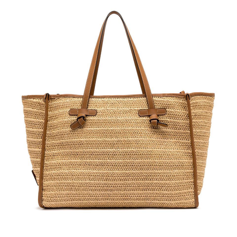 Gianni Chiarini borsa shopping in raffia e pelle "Marcella" Beige BS6850COMM RVMRK.064 NATURALE