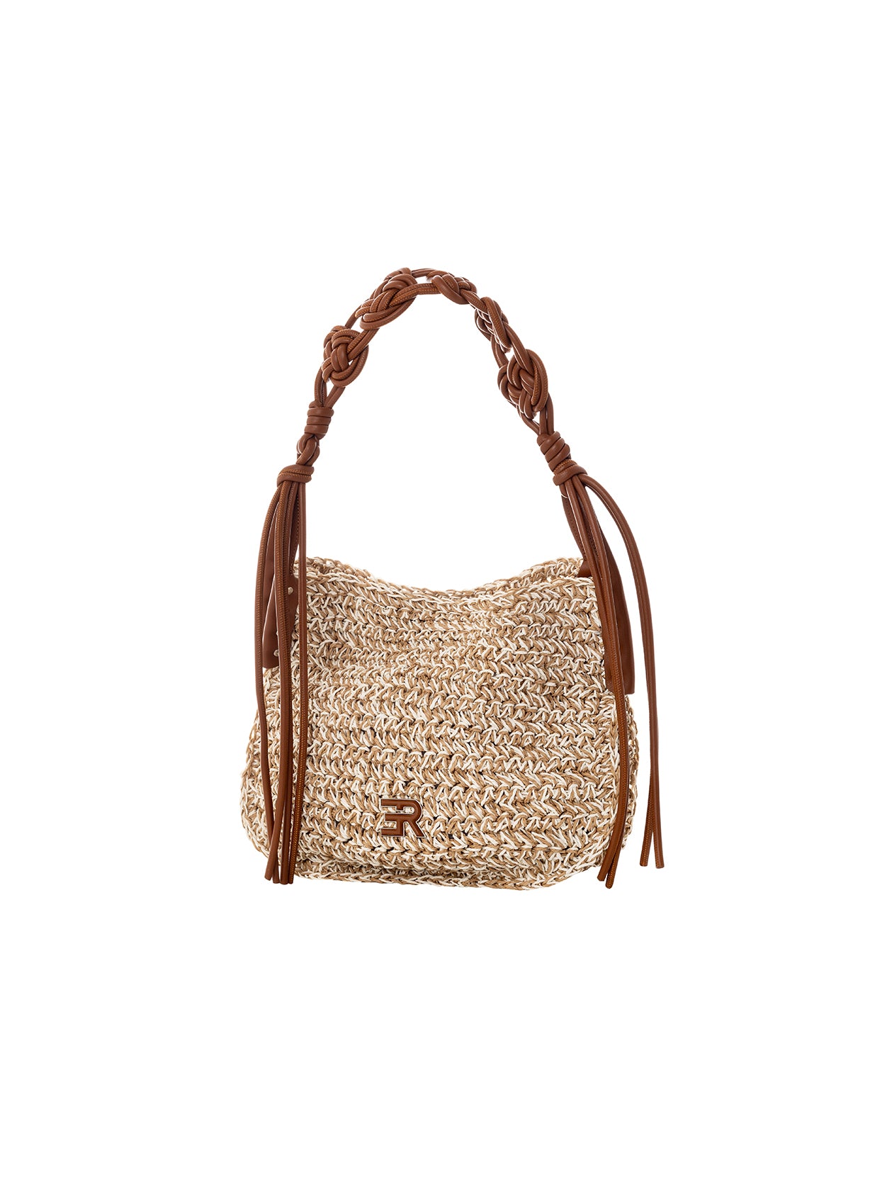 Ermanno Firenze borsa a spalla in rafia "Anika" Beige 12402084.PN