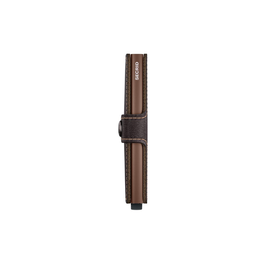 Secrid portafogli compatto in alluminio e pelle "Miniwallet Original" Marrone MO.CHOCOLATE