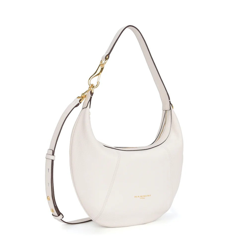 Nannini borsa a spalla in pelle "Filippa" Bianco 19120-1.OFF WHITE