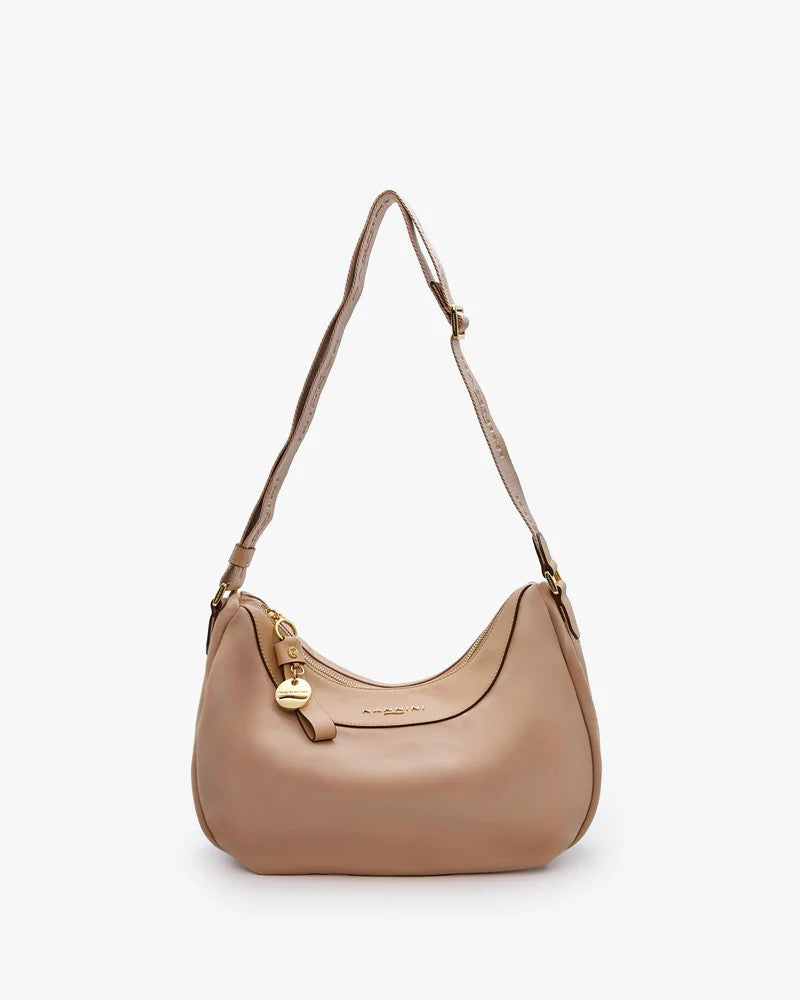 Nannini borsa a tracolla in tessuto e pelle "Liberty" Beige 18243.BEIGE