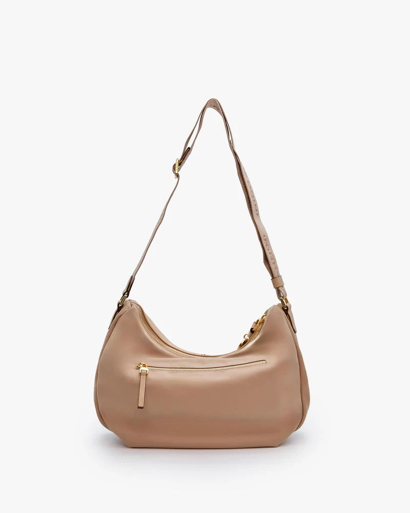 Nannini borsa a tracolla in tessuto e pelle "Liberty" Beige 18243.BEIGE