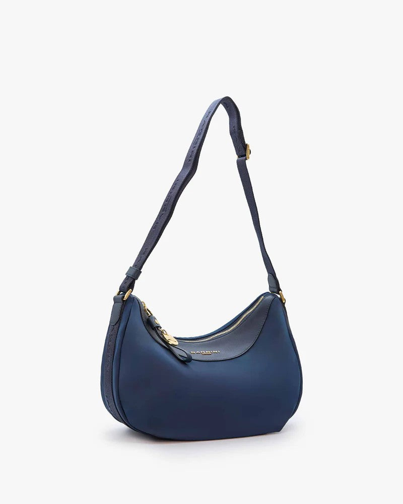 Nannini borsa a tracolla in tessuto e pelle "Liberty" Blu 18243.NAVY