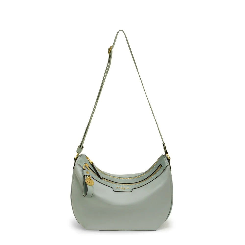 Nannini borsa a tracolla in tessuto e pelle "Liberty" Verde 18243.SALVIA