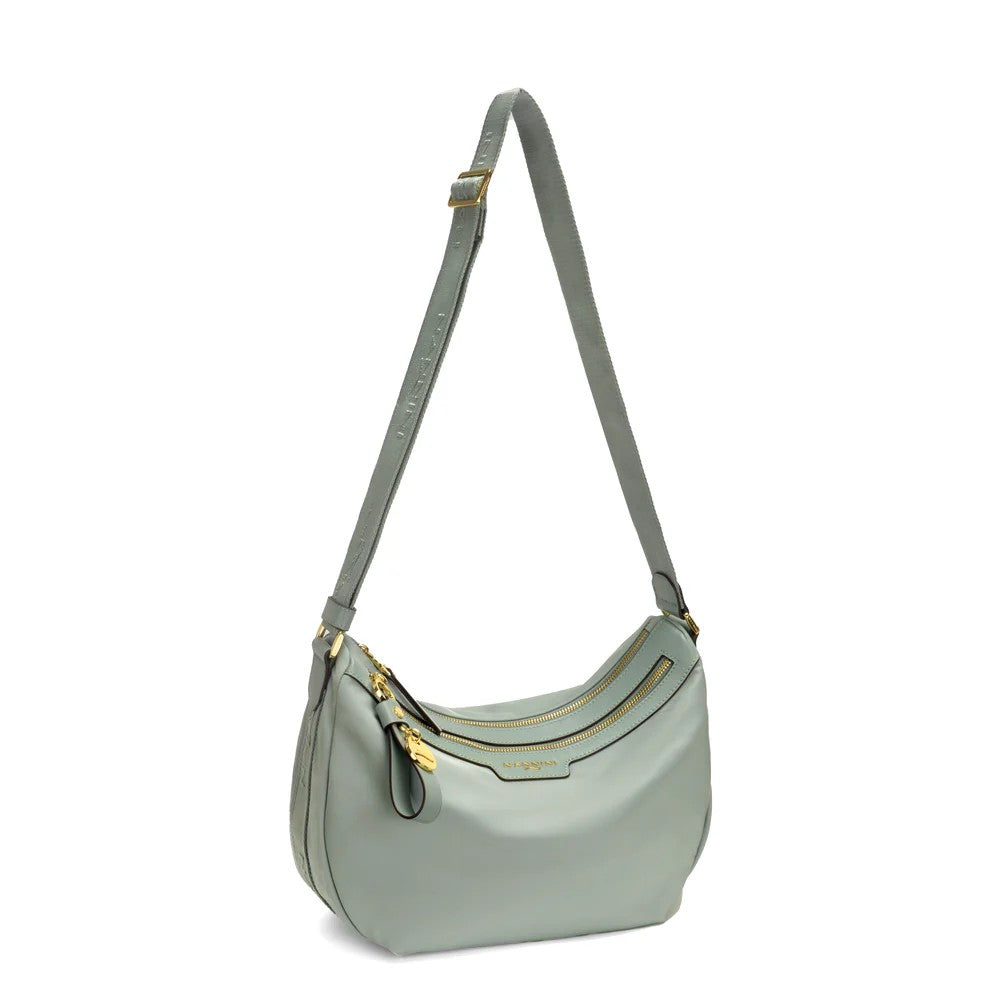 Nannini borsa a tracolla in tessuto e pelle "Liberty" Verde 18243.SALVIA