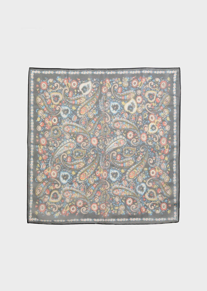 Nalì foulard in poliestere "Fantasia floreale" Multicolor BOSC0191.NERO