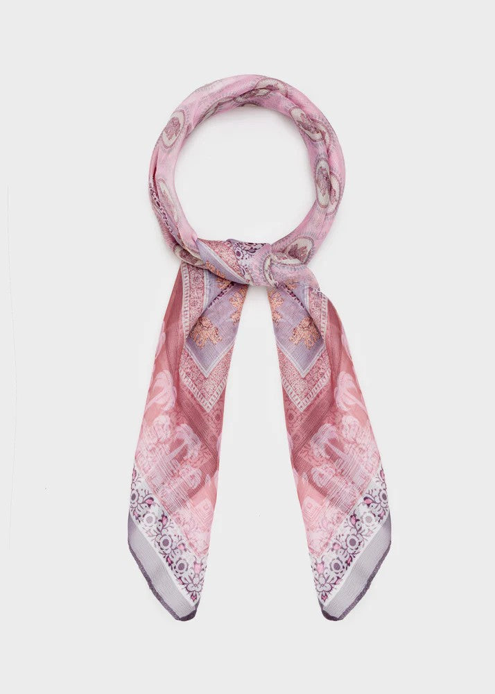 Nalì foulard in poliestere "Fantasia elefanti" Multicolor BOSC0192.VIOLA/LILLA