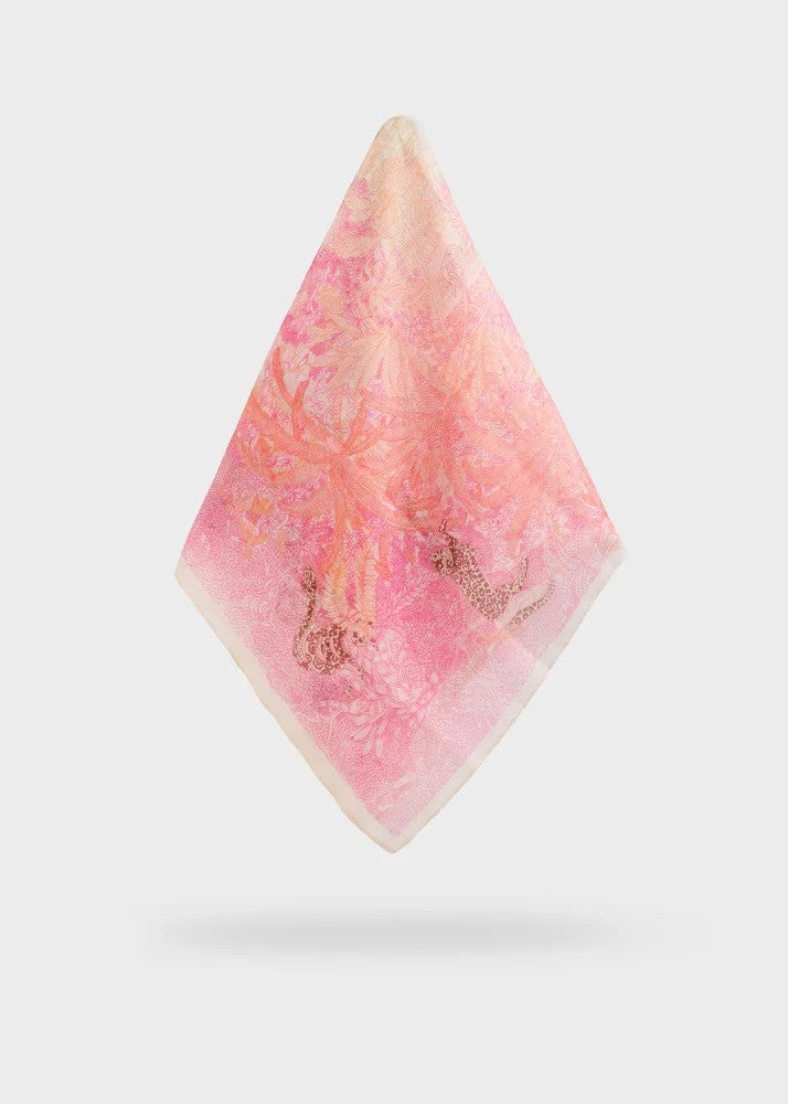Nalì foulard in poliestere "Fantasia giungla" Multicolor BOSC0195.ARANCIO/ROSA