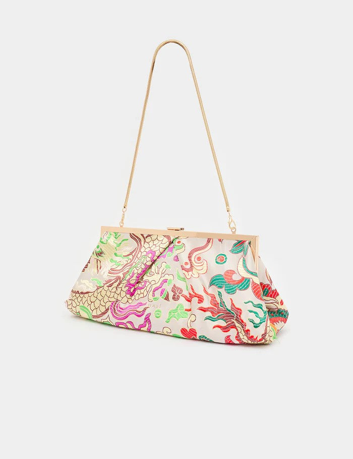 Nalì borsa a mano in tessuto "Ibiza" Multicolor GMPC0049.BIANCO
