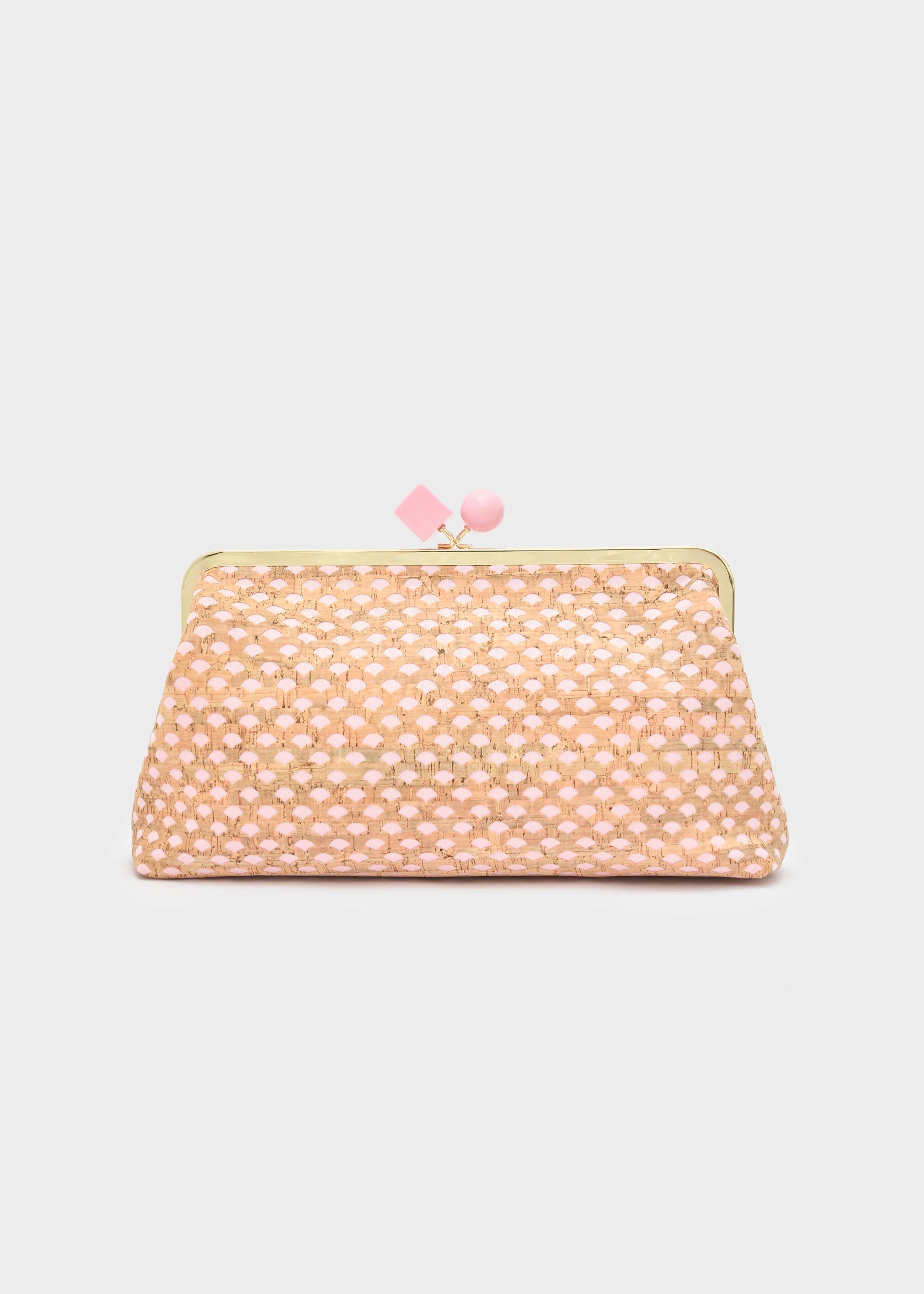 Nalì pochette in sughero e tessuto "Nadia" Rosa LYPC0048.ROSA