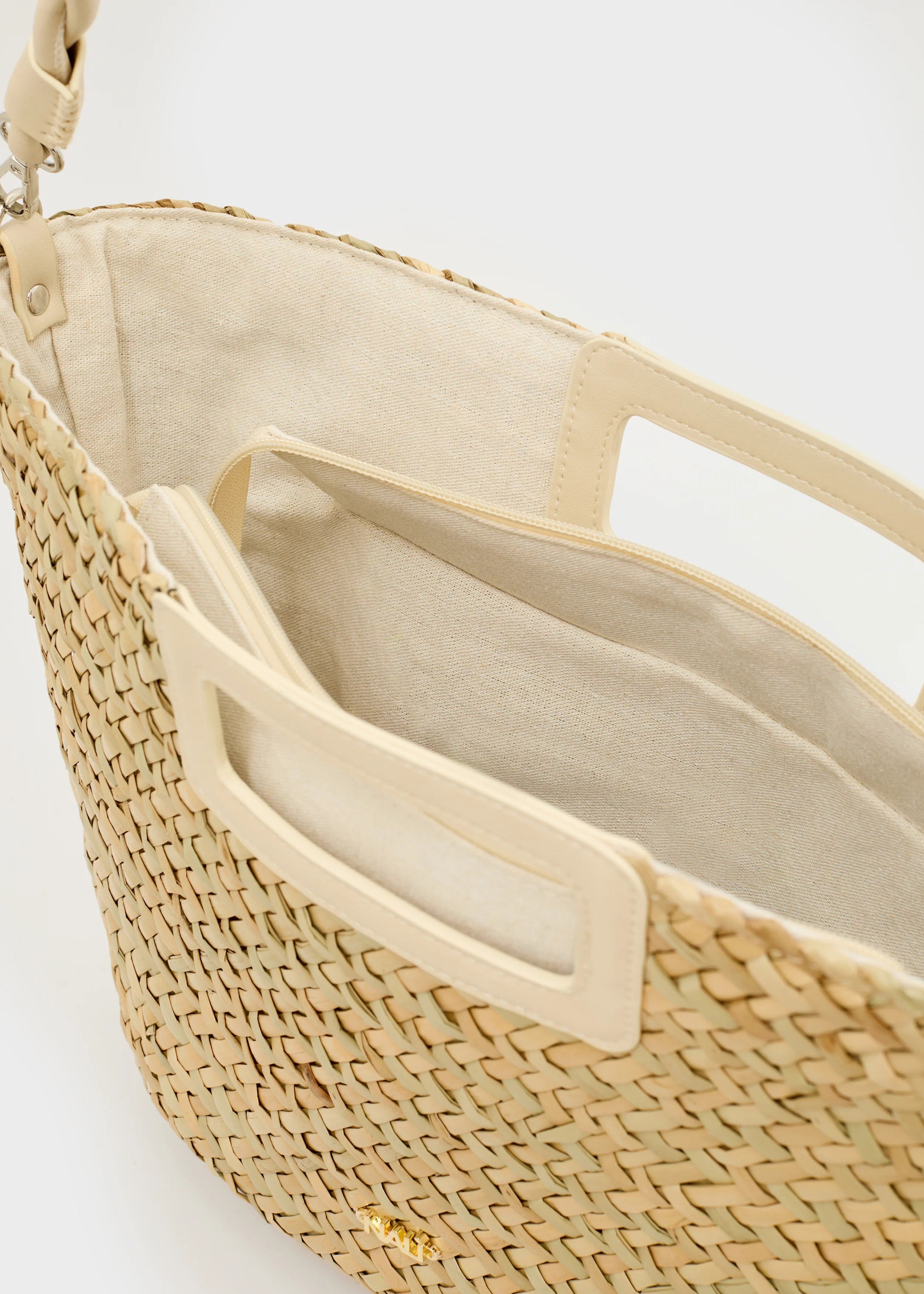 Nalì borsa a mano in raffia "Olivia" Bianco LZBS0089.BIANCO