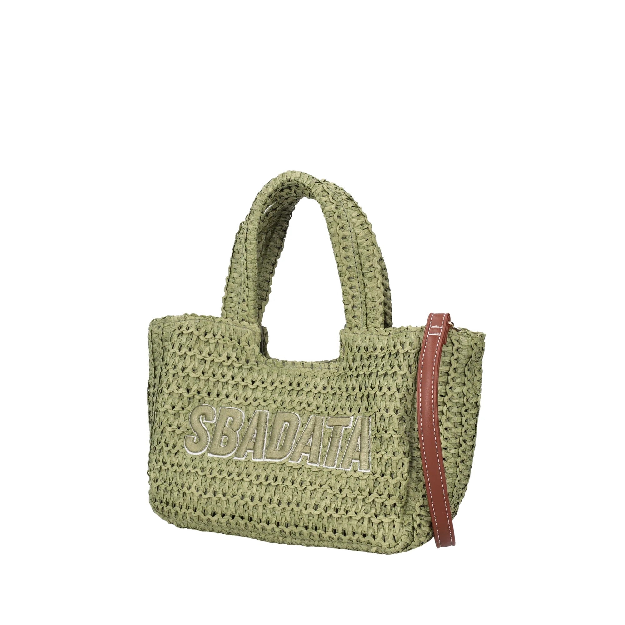 Le Pandorine borsa a mano in raffia "Soley" Verde PS2634B73.VERDE MILITARE