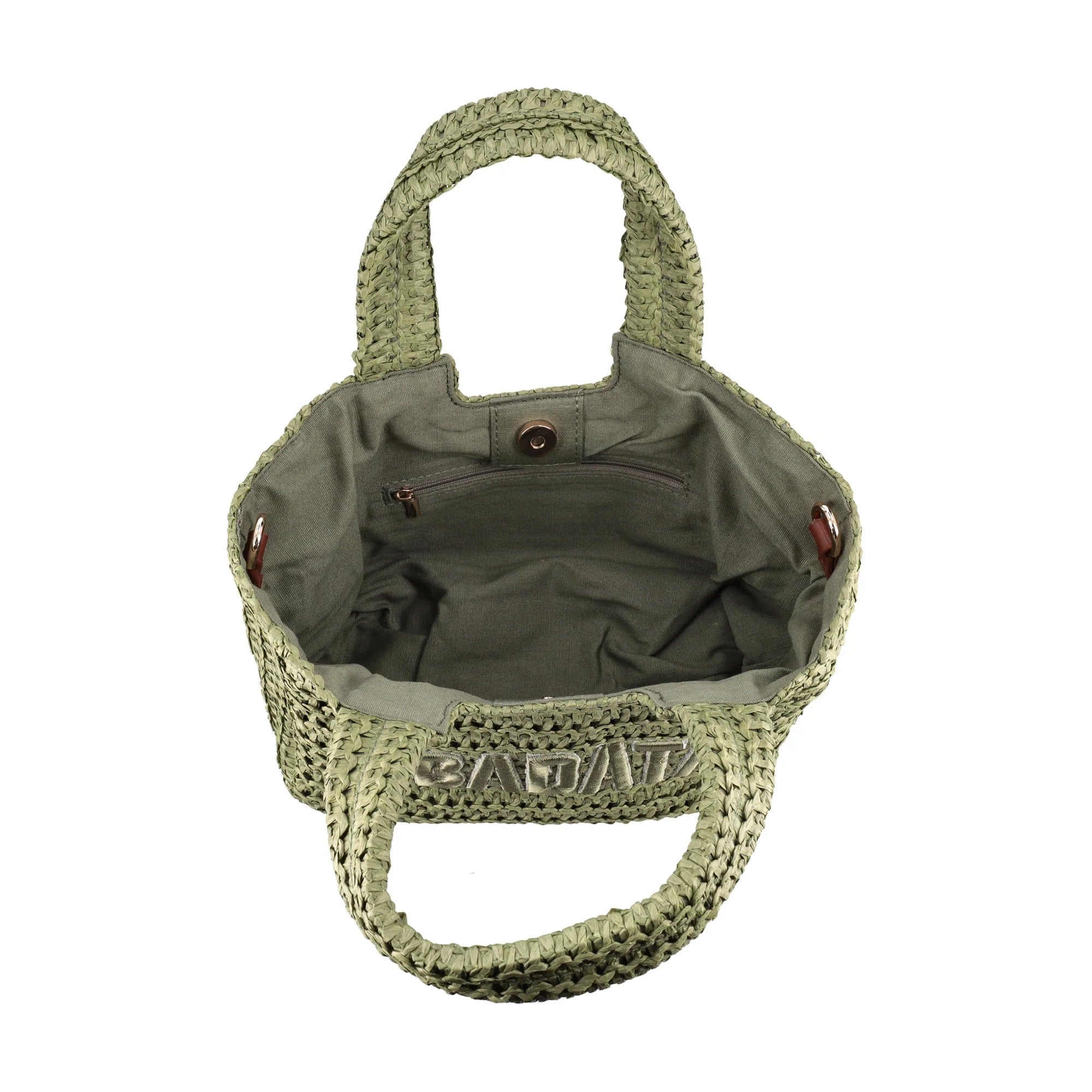 Le Pandorine borsa a mano in raffia "Soley" Verde PS2634B73.VERDE MILITARE