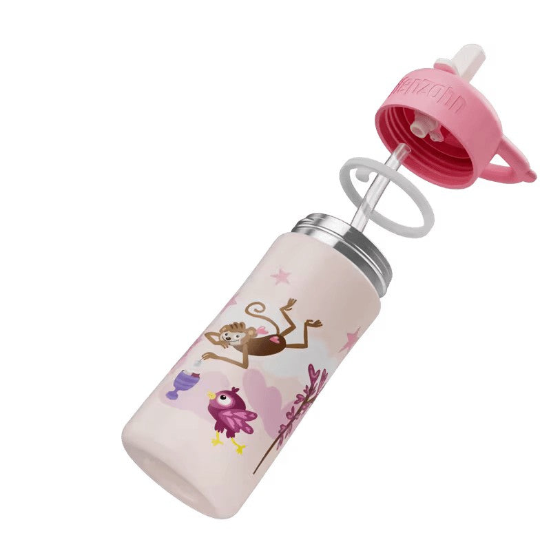 Affenzahn bottiglia in acciaio inox "Fantasy" Rosa BORRACCIA.FANTASY