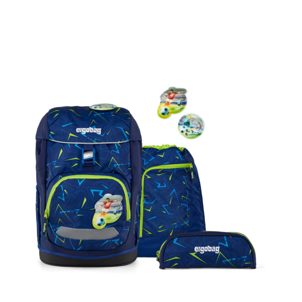 Ergobag zaino scolastico in tessuto con sacca e astuccio inclusi "Flex Set" Blu 01519.352 FRONT RUNBEAR