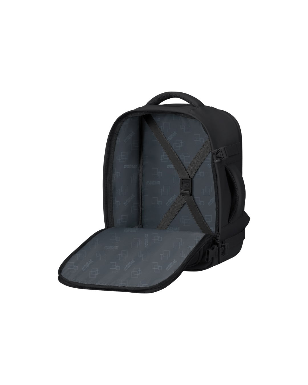 American Tourister zaino da viaggio in tessuto gommato "Take2cabin" Nero 160413.1041 BLACK