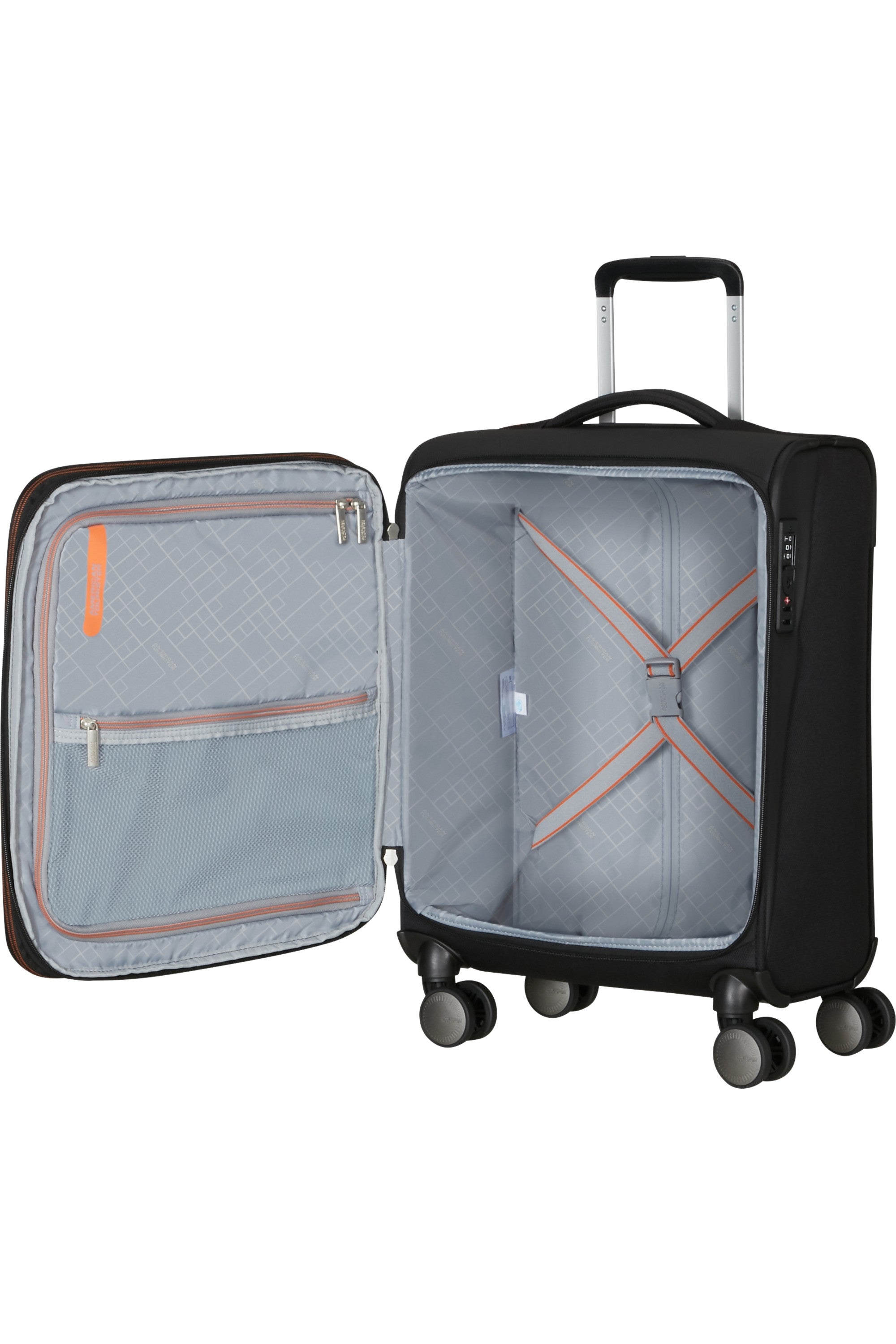 American Tourister trolley cabina espandibile in tessuto "Wanderlite" Nero 158076.0614 SHADOW BLACK