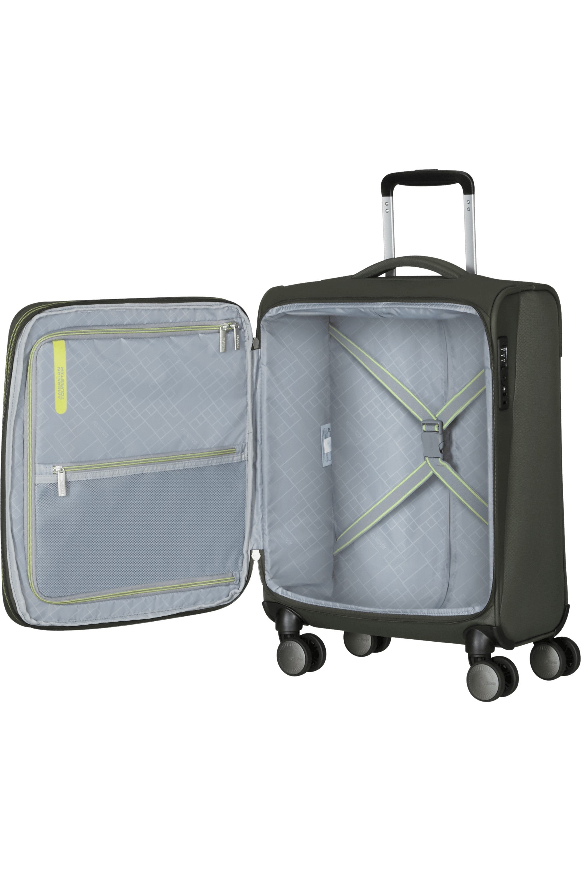 American Tourister trolley cabina espandibile in tessuto "Wanderlite" Verde 158076.3457 DARK KHAKI