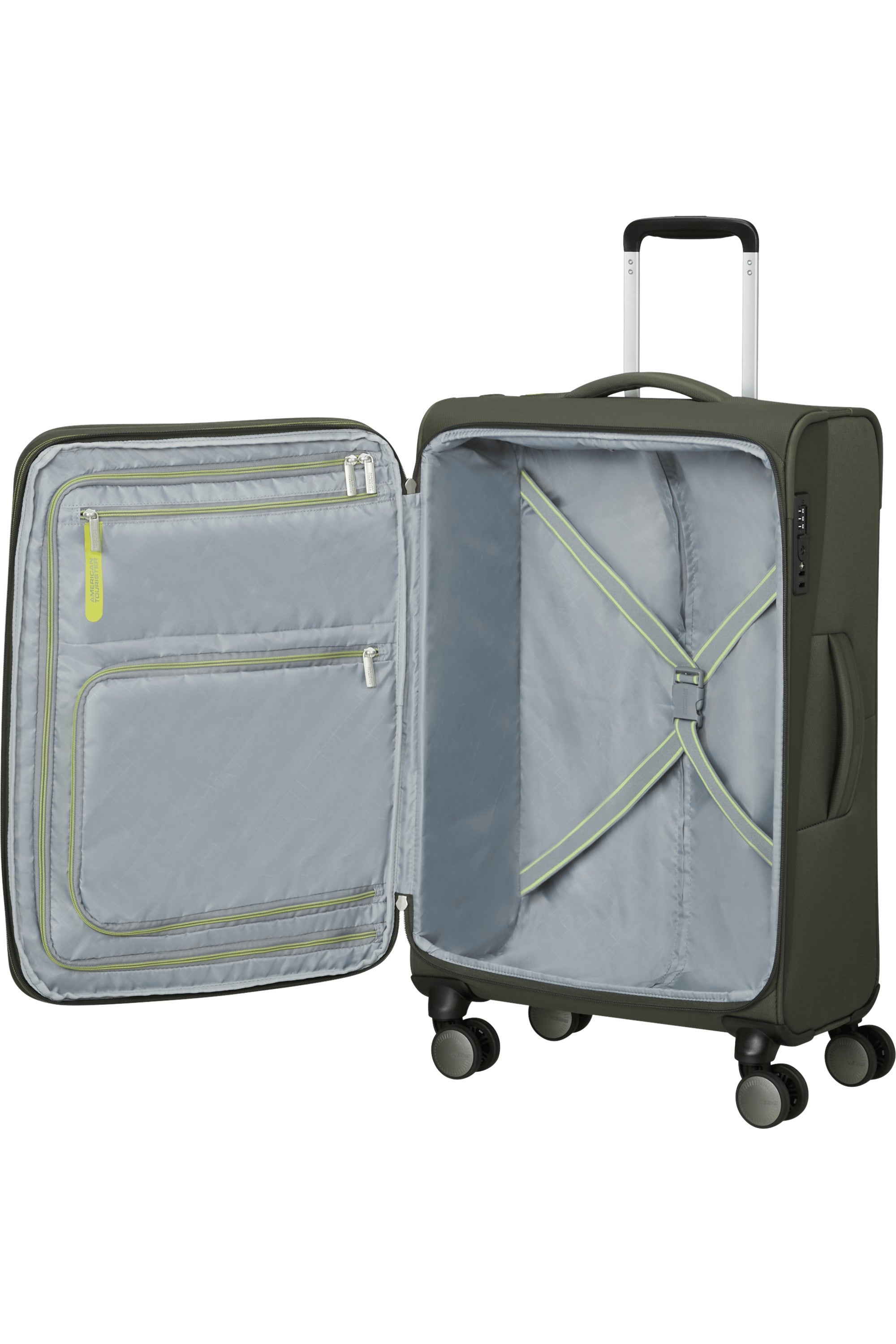 American Tourister trolley medio espandibile in tessuto "Wanderlite" Verde 158077.3457 DARK KHAKI