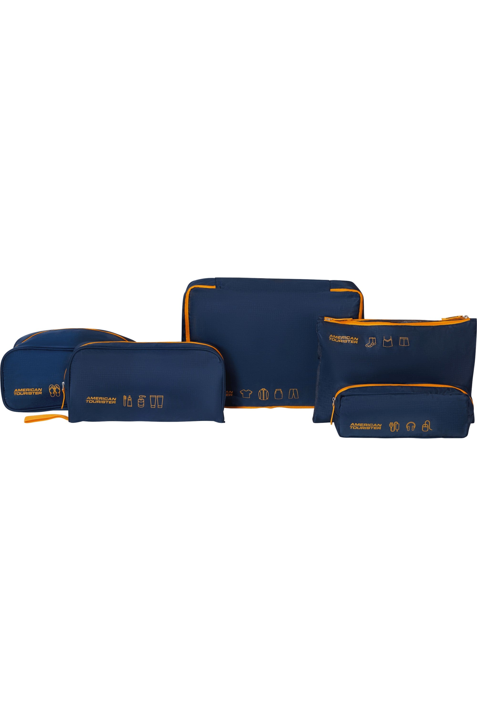 American Tourister set di 5 packing organizers "Travel" Blu 159210.6032 NAVY/ORANGE