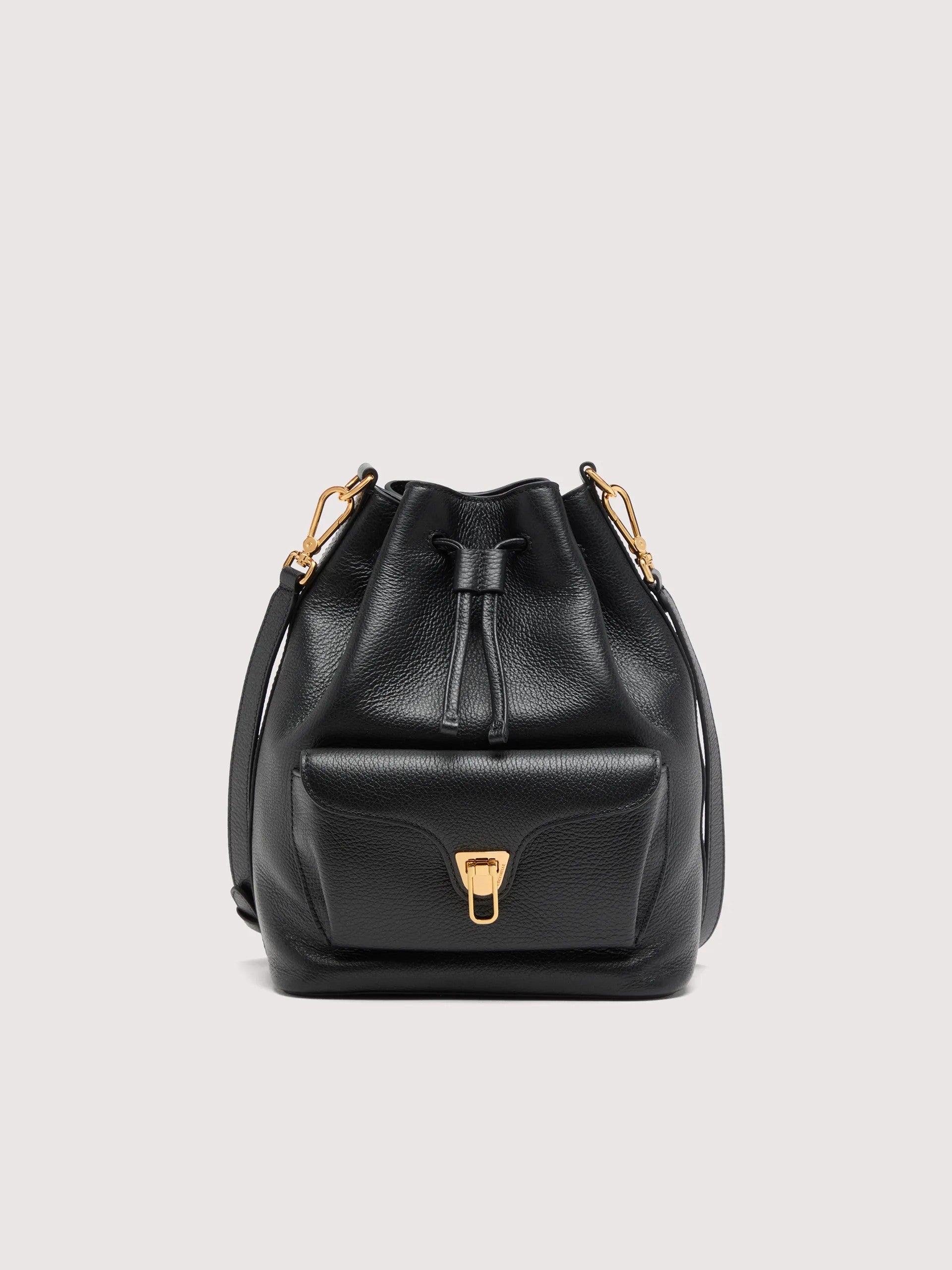 Coccinelle borsa secchiello in pelle "Beat Generation" Nero E1TFK230201.001 NOIR