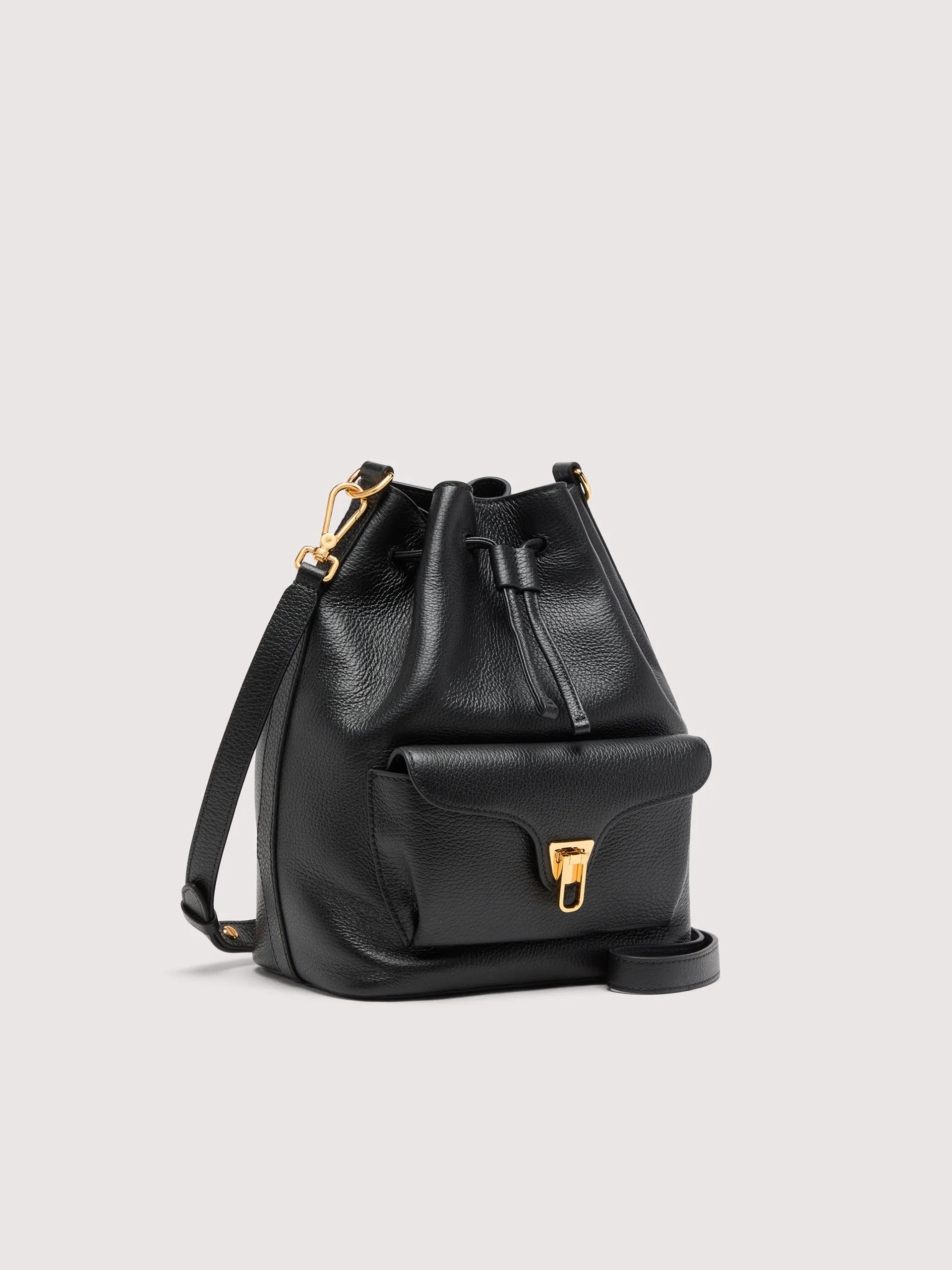 Coccinelle borsa secchiello in pelle "Beat Generation" Nero E1TFK230201.001 NOIR