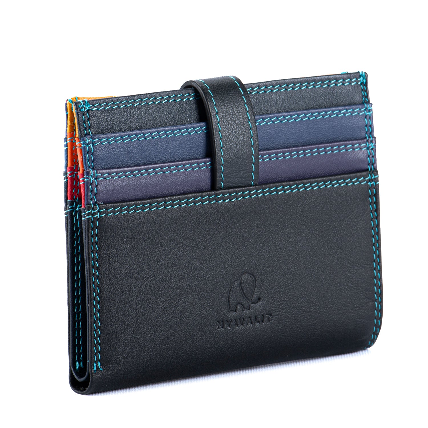 Mywalit porta carte di credito in pelle "Classic" Multicolor 1289.4 BLACK/PACE