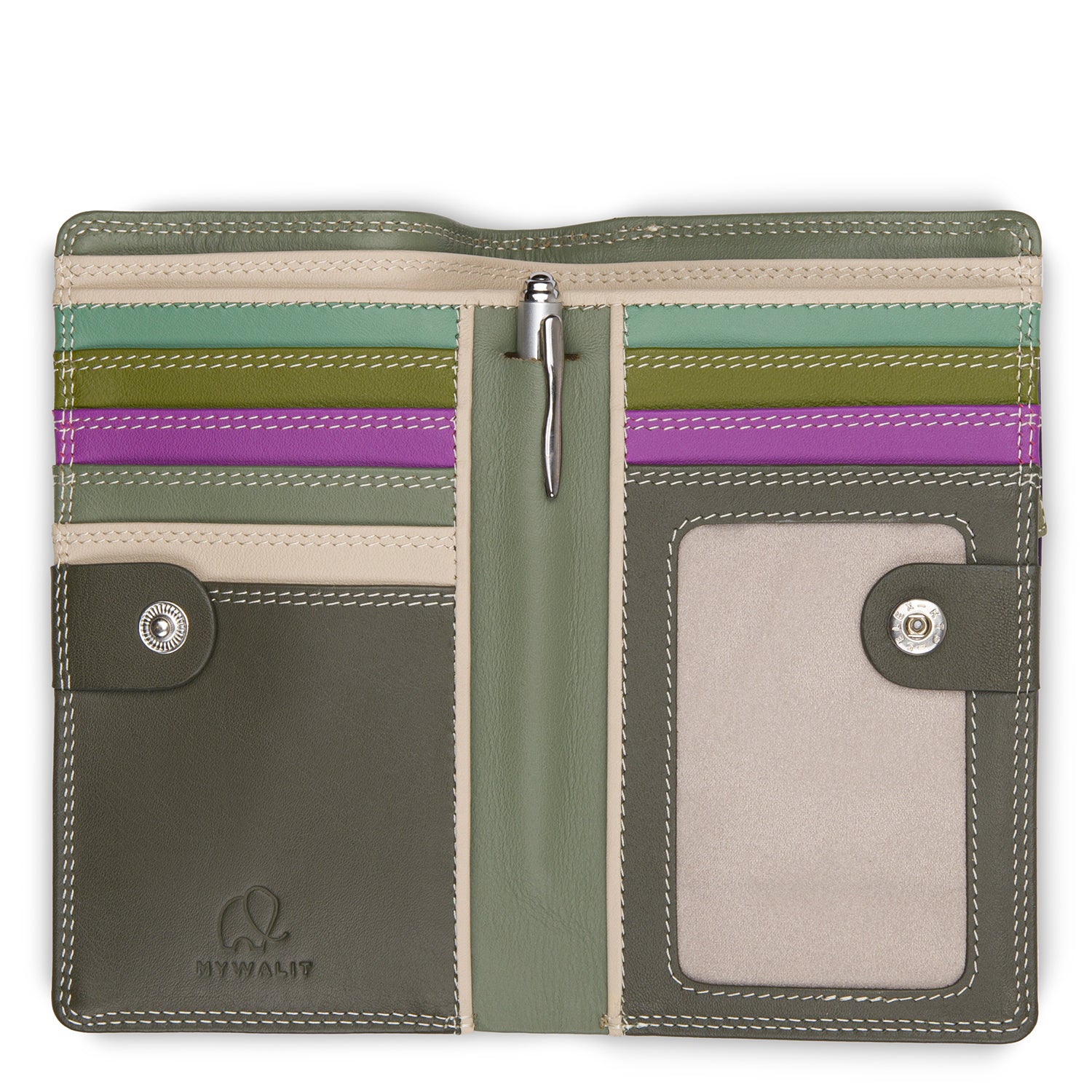 Mywalit portafogli in pelle "Classic" Multicolor 1290.189 ORCHIDEA