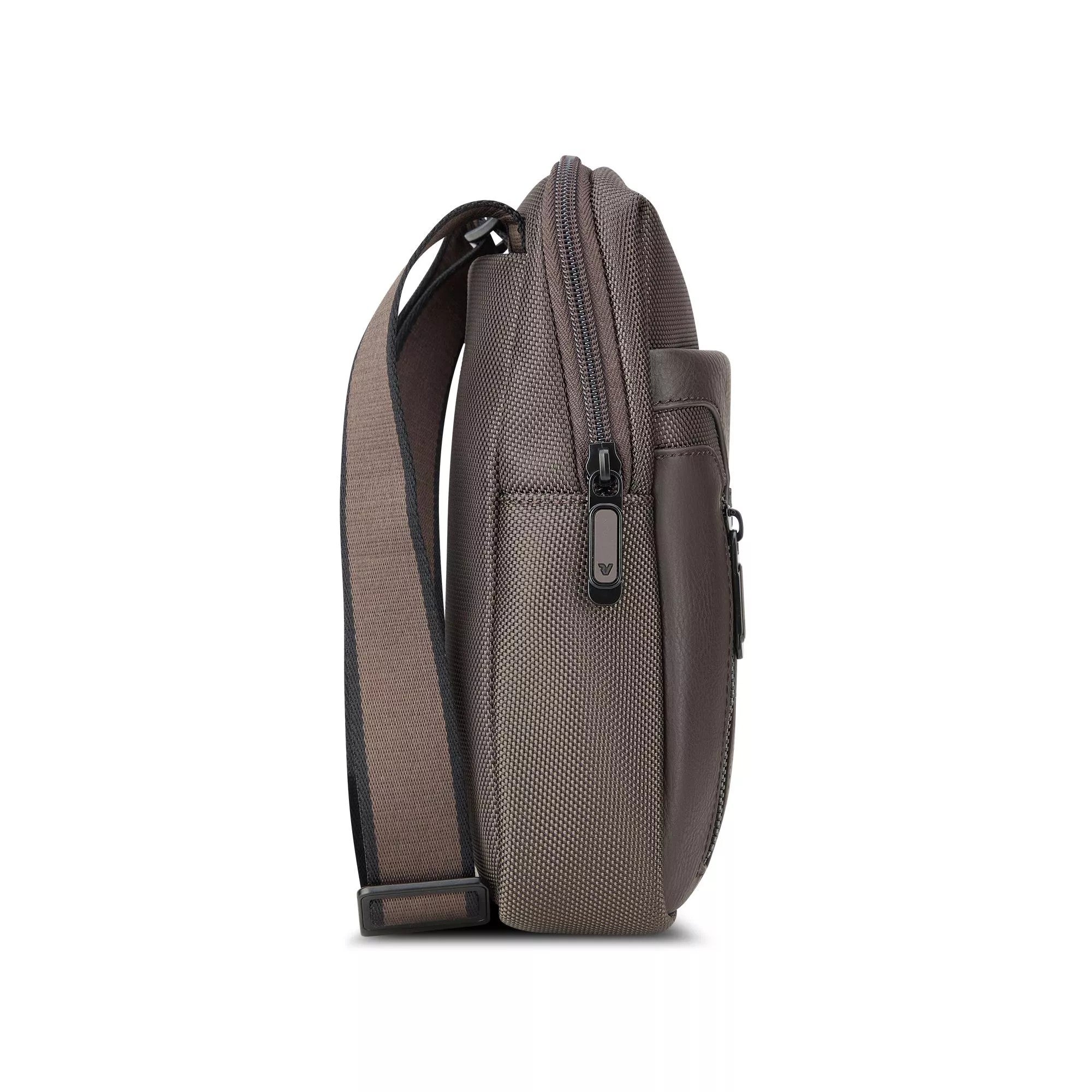 Roncato borsello in tessuto ed ecopelle "Panama 4 Marrone 400890.84 MOKA