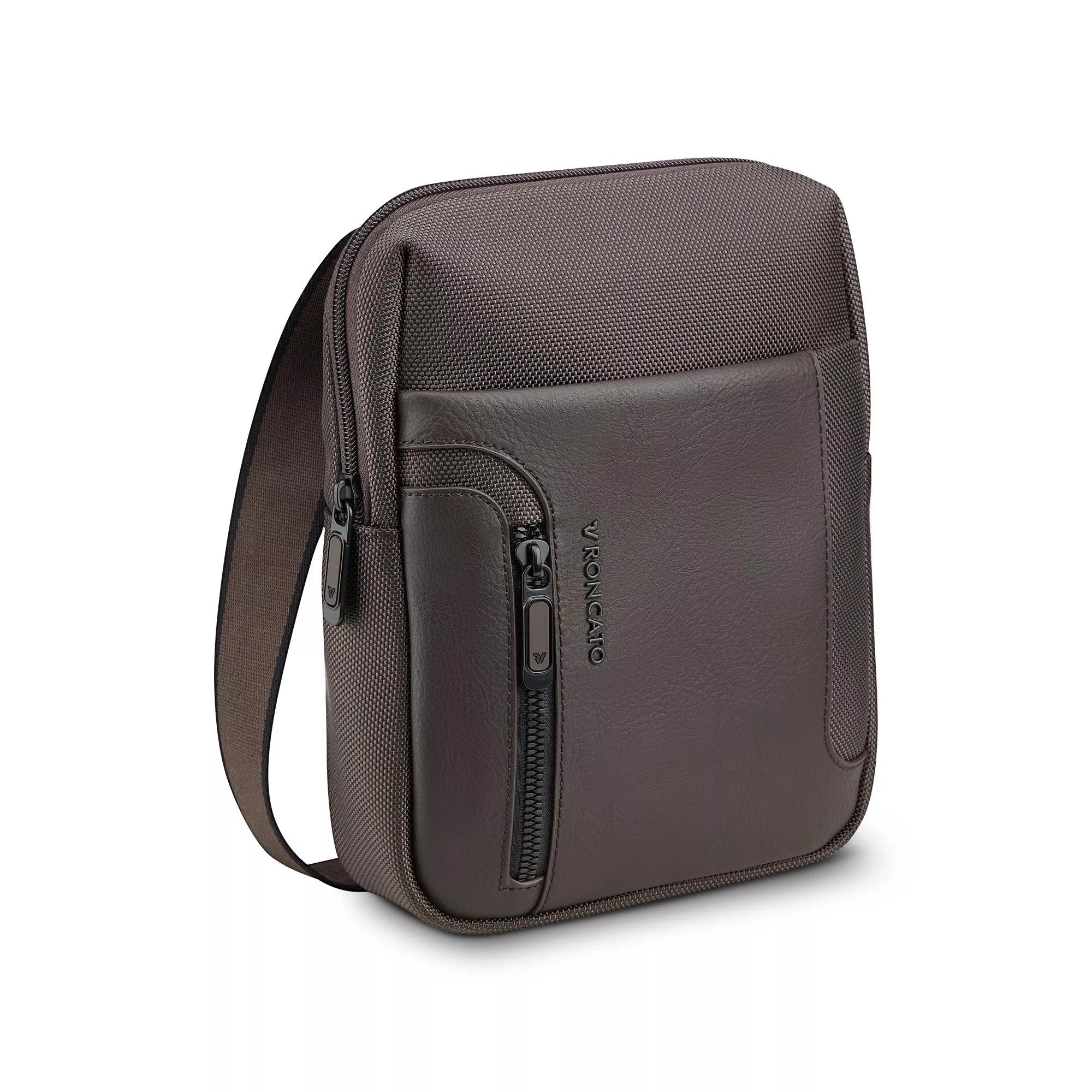 Roncato borsello in tessuto ed ecopelle "Panama 4 Marrone 400890.84 MOKA