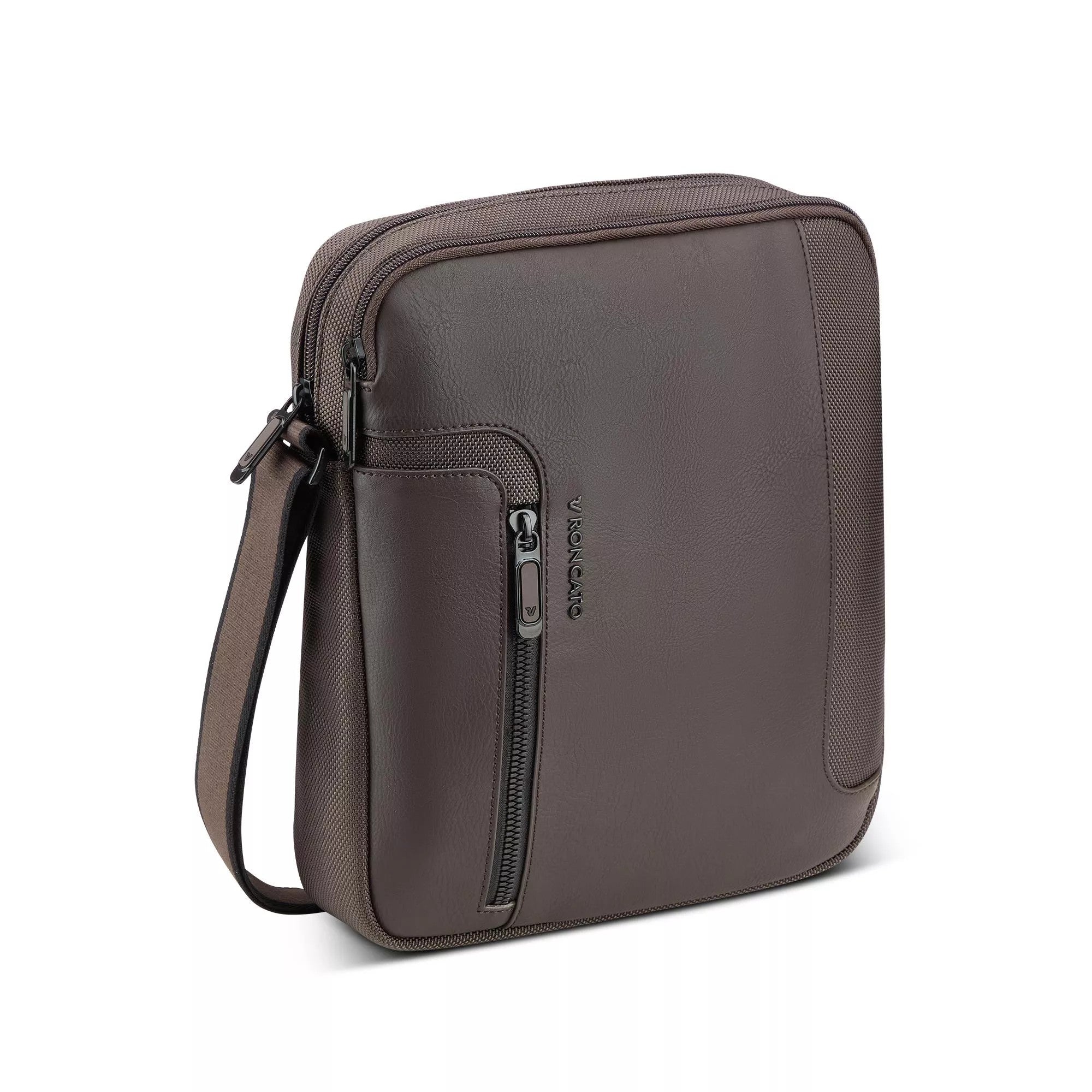 Roncato borsello in tessuto ed ecopelle "Panama 4 Marrone 400894.84 MOKA