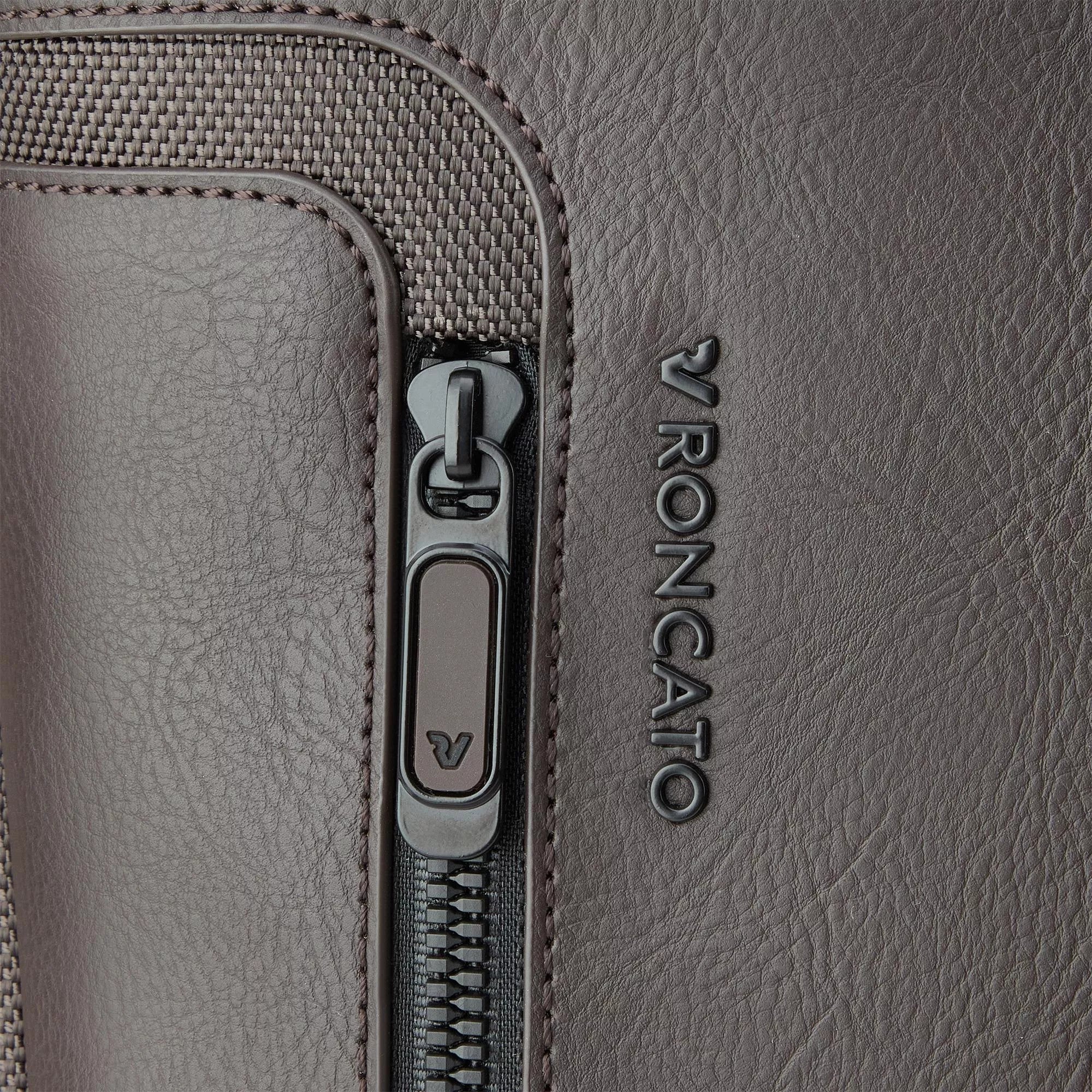 Roncato borsello in tessuto ed ecopelle "Panama 4 Marrone 400894.84 MOKA