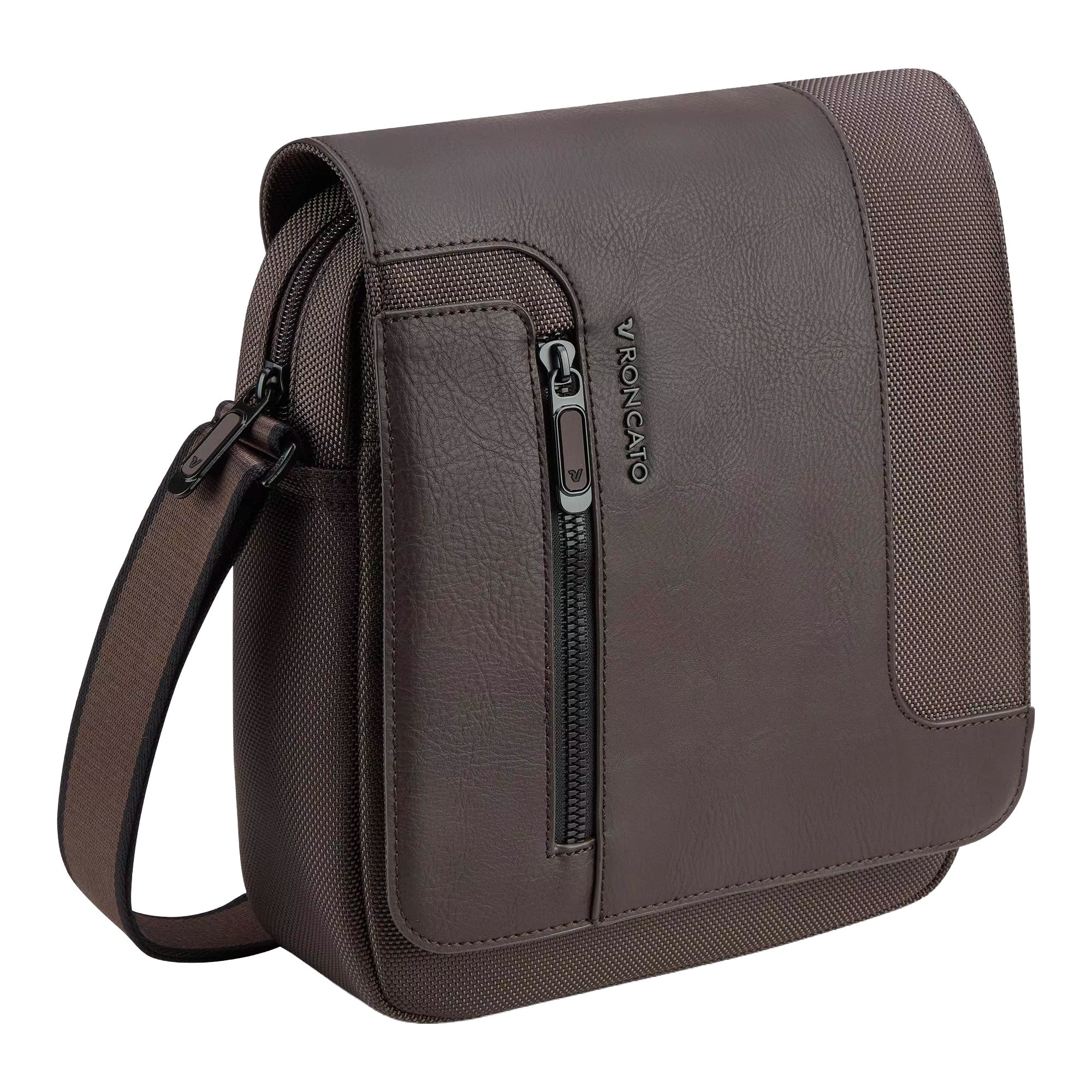 Roncato borsello in tessuto ed ecopelle "Panama 4 Marrone 400896.84 MOKA